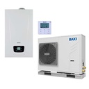 Sistema ibrido con caldaia 33 Kw in integrazione alla pompa di calore Baxi Auriga 7.5 da 12 kw monoblocco inverter monofase R32