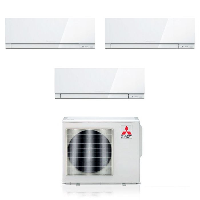 Climatizzatore Mitsubishi Trial Split Inverter 7+7+12 7000+7000+12000 Btu A++ Kirigamine Zen White MXZ-3E54VA