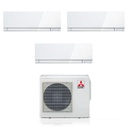 Climatizzatore Mitsubishi Trial Split Inverter 7+7+12 7000+7000+12000 Btu A++ Kirigamine Zen White MXZ-3E54VA
