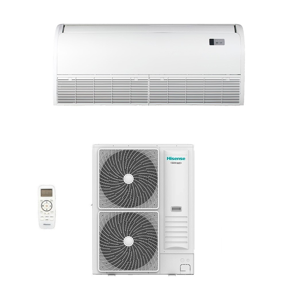 Condizionatore pavimento soffitto serie turbo Hisense da 48000 btu AUV140UR4RC8 con Inverter R32