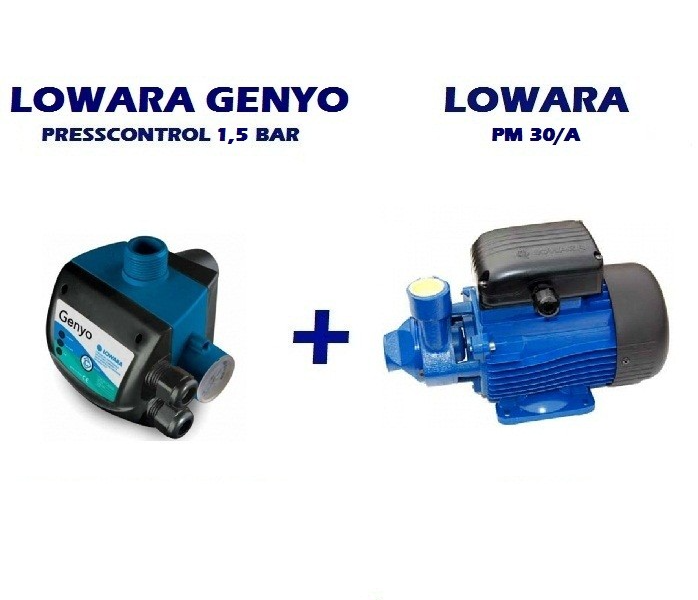 Kit Autoclave Elettropompa Periferica LOWARA PM 30 0,7 Hp 0,5 kW + Press Control Lowara Genyo 8A/F15 1,5 Bar