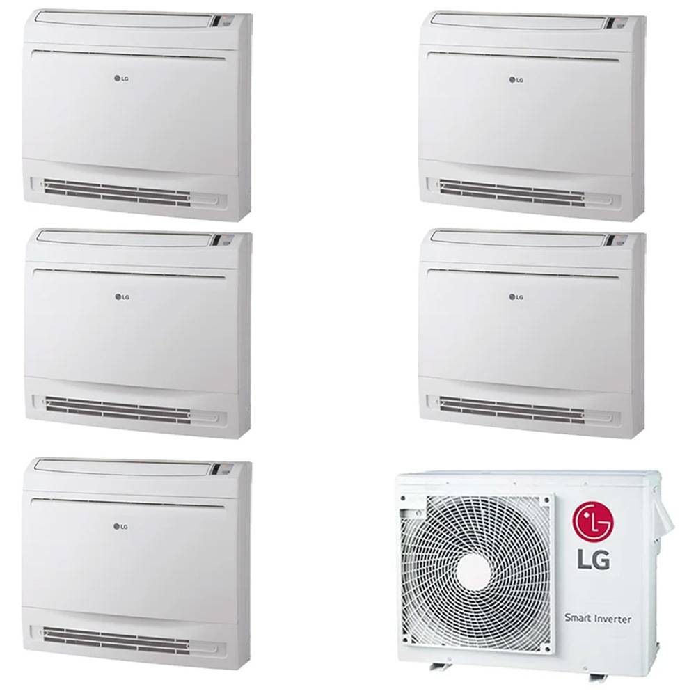 Climatizzatore a console LG penta split da 9000+9000+9000+9000+12000 btu UQ09F+UQ12F inverter R32 A++ MU5R40 Wifi