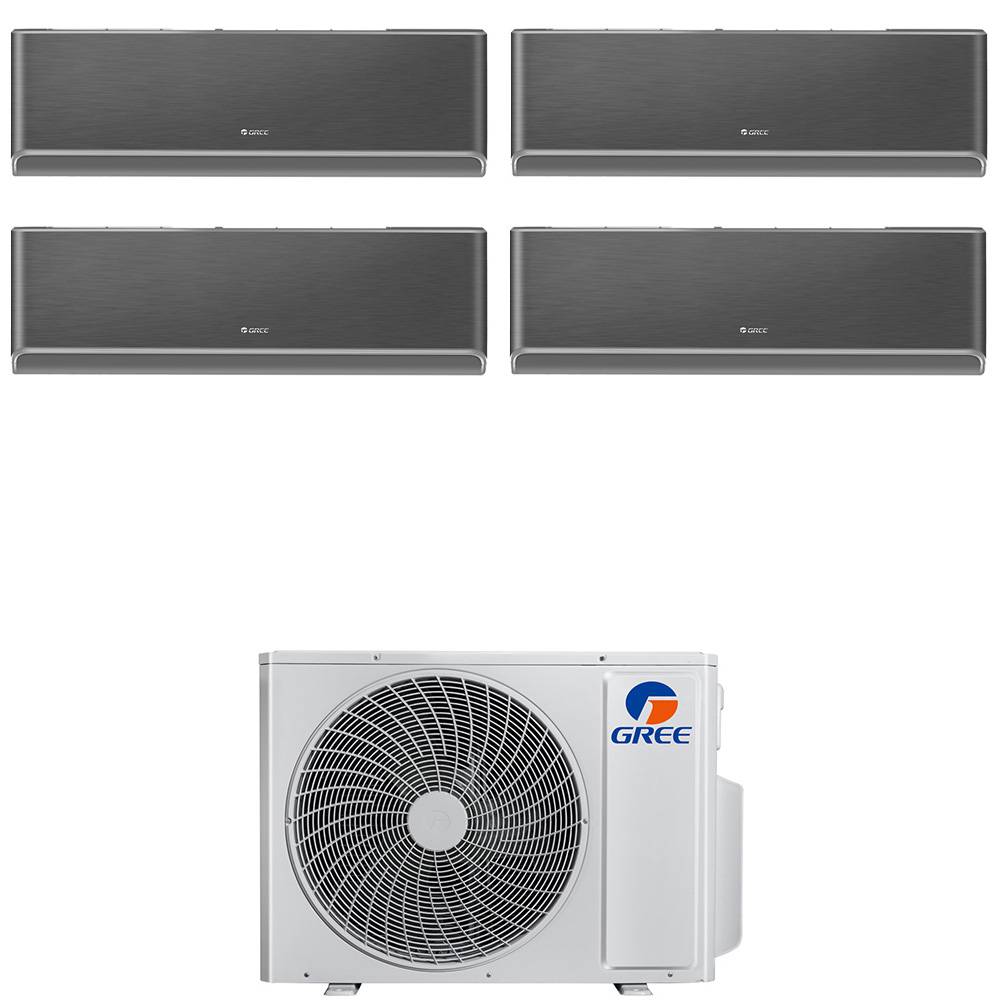 Condizionatore quadri split con inverter da 12000+12000+12000+12000 Gree Airy Black Wifi in A++ con R32 GWHD(42)NK6OO
