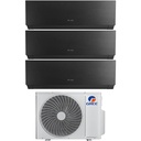 Condizionatore trial split con inverter da 12000+12000+12000 Gree Clivia Black Wifi in A++ con R32 GWHD(42)NK6OO