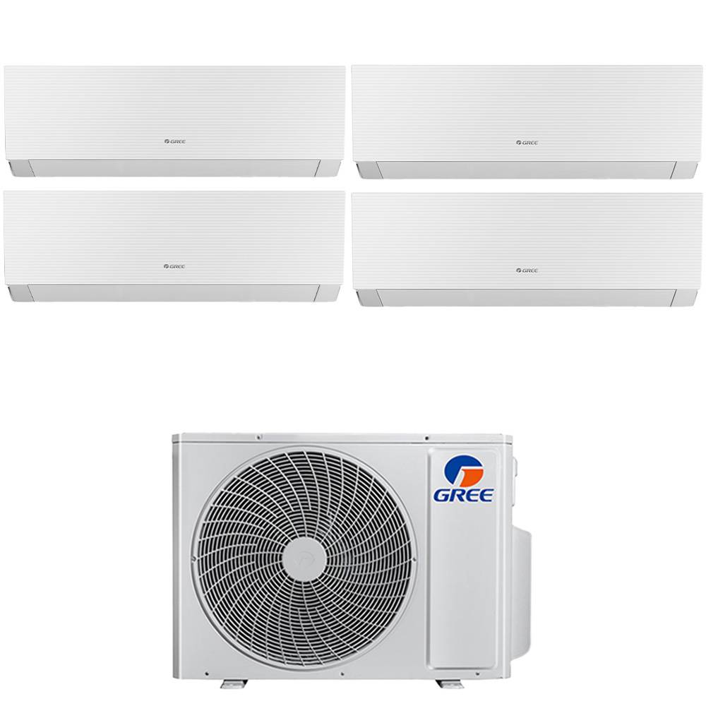 Condizionatore quadri split con inverter da 9000+12000+12000+12000 Gree Clivia White Wifi in A++ con R32 GWHD(42)NK6OO
