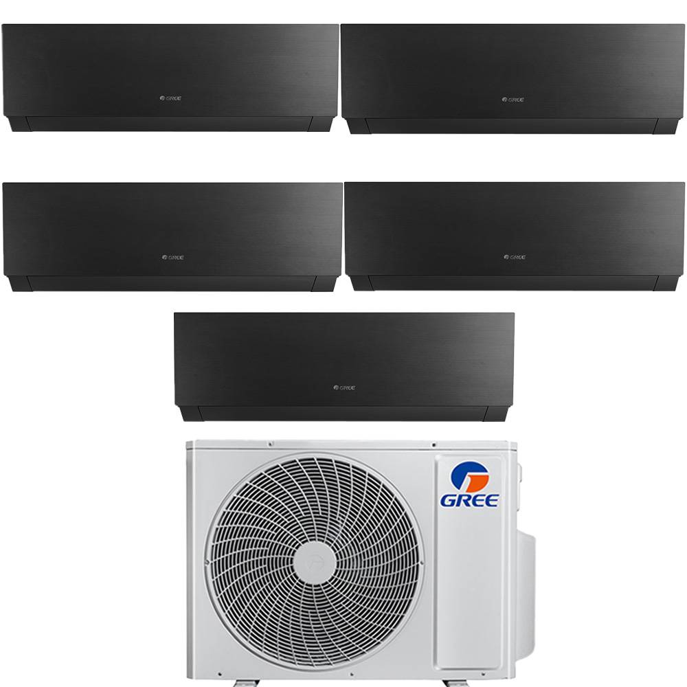 Condizionatore penta split con inverter da 9000+12000+12000+12000+12000 Gree Clivia Black Wifi in A++ con R32 GWHD(42)NK6OO