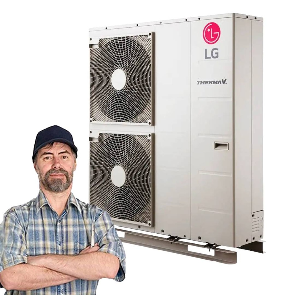 Pompa di calore idronica inverter LG Therma V monoblocco S da 12 Kw HM121MR.U34 aria-acqua con installazione