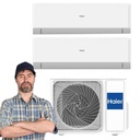 Climatizzatore dual split Haier Revive Wifi 9000+12000 Btu inverter R32 2U50MEEFRA A++ con installazione