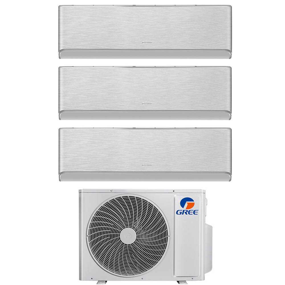 Condizionatore trial split con inverter da 9000+9000+12000 Gree Airy Silver Wifi in A++ con R32 GWHD(21)NK6OO