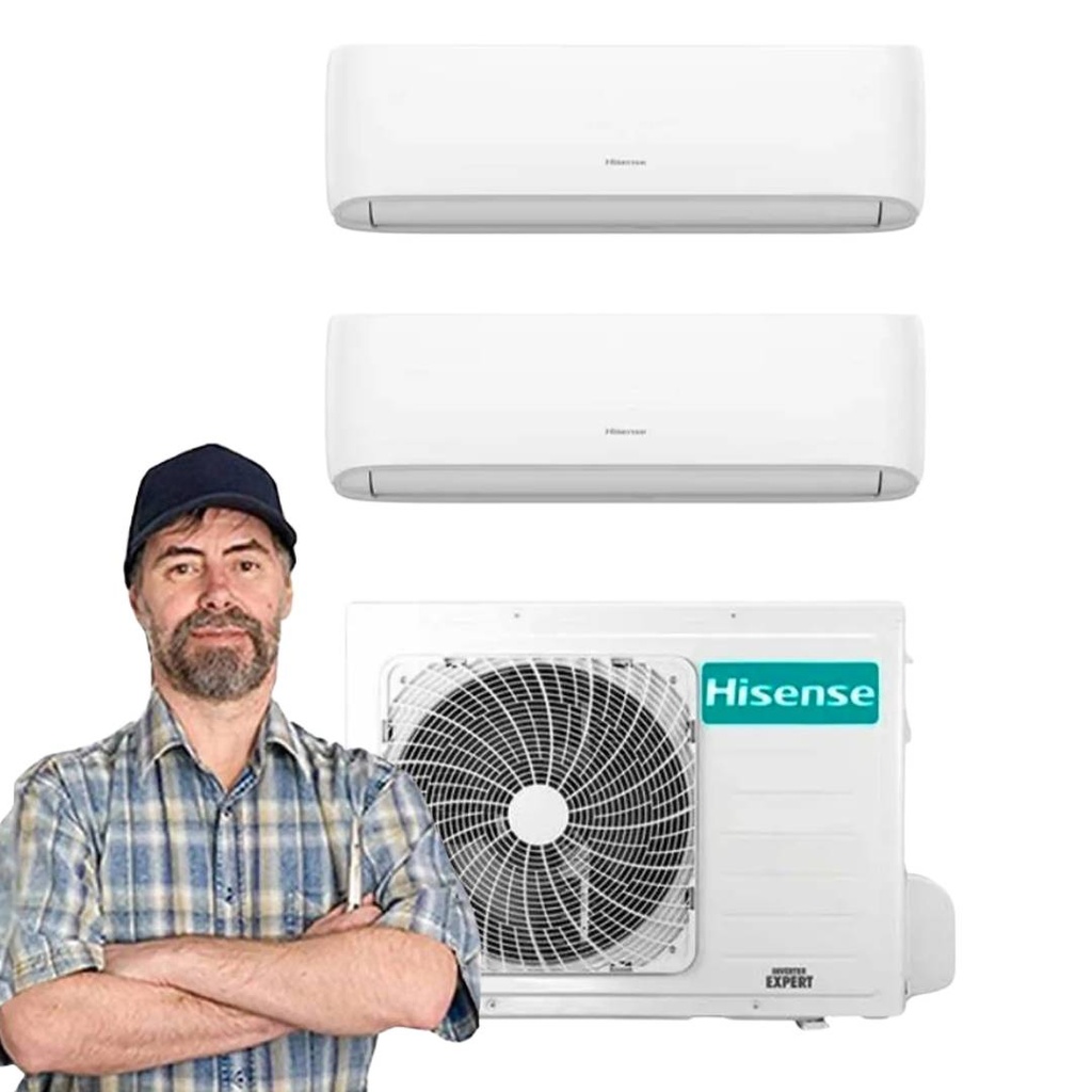 Climatizzatore Inverter Hisense Hi Comfort Wi-fi Dual Split 9000+12000 Btu 2AMW42U4RGC R-32 A++ con installazione