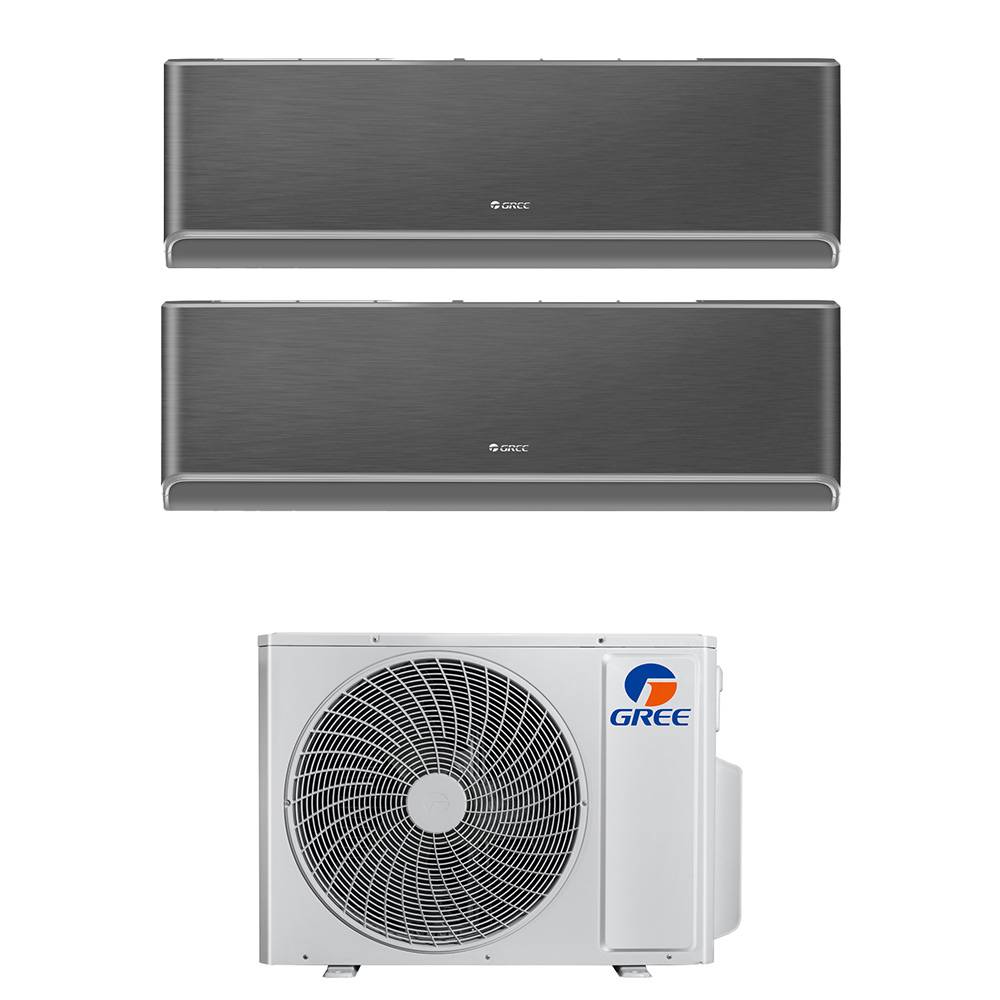 Condizionatore dual split con inverter da 9000+9000 Gree Airy Black Wifi in A++ con R32 GWHD(24)NK6OO