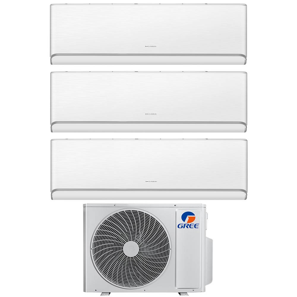 Condizionatore trial split con inverter da 9000+9000+9000 Gree Airy White Wifi in A++ con R32 GWHD(24)NK6OO