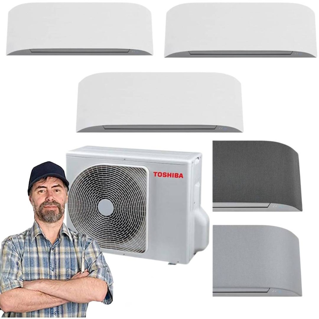 Climatizzatore Toshiba Haori trial split 10000+10000+13000 Btu RAS-3M18G3AVG-E inverter in R32 in A+++ con installazione