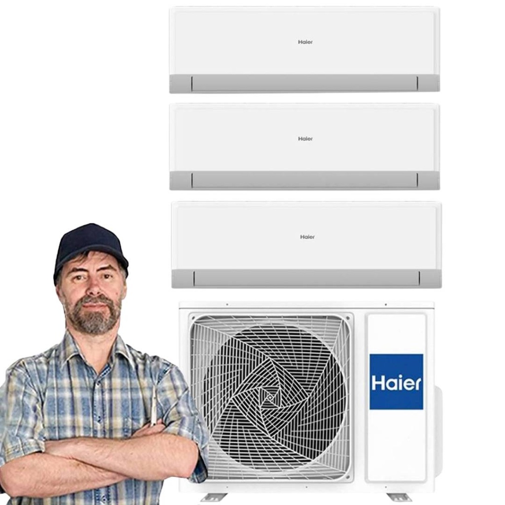 Climatizzatore trial split Haier Revive Wifi 9000+9000+12000 Btu inverter R32 3U55MEEFRA A++ con installazione