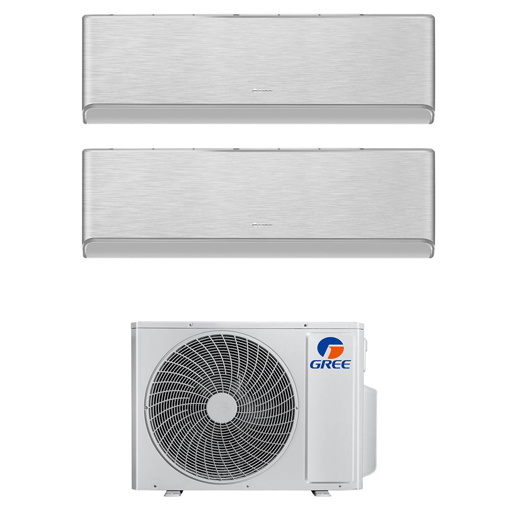 Condizionatore dual split con inverter da 9000+12000 Gree Airy Silver Wifi in A++ con R32 GWHD(21)NK6OO