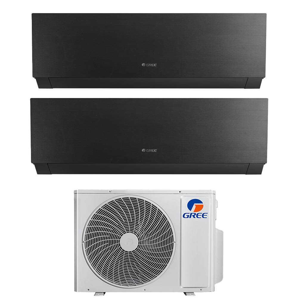 Condizionatore dual split con inverter da 9000+9000 Gree Clivia Black Wifi in A++ con R32 GWHD(36)NK6OO
