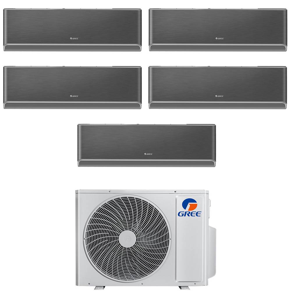 Condizionatore penta split con inverter da 9000+9000+12000+12000+12000 Gree Airy Black Wifi in A++ con R32 GWHD(42)NK6OO