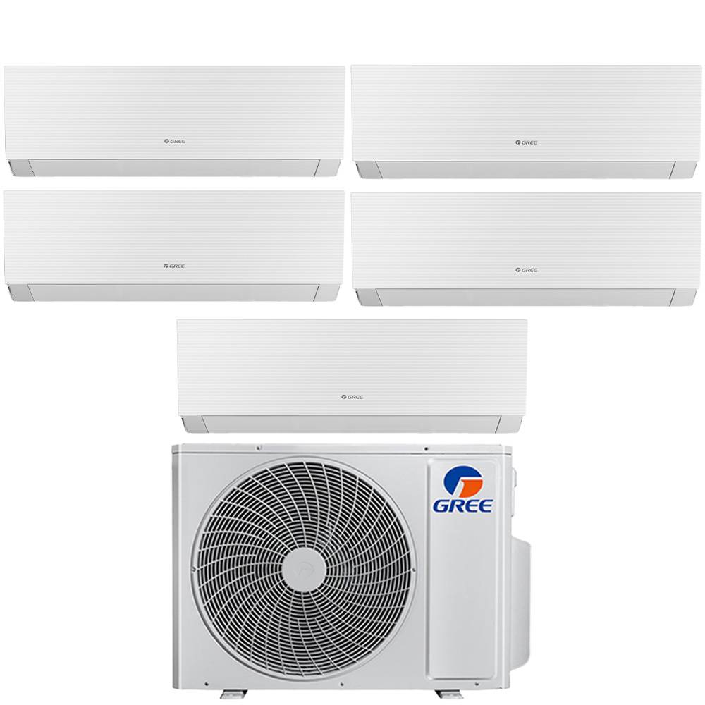 Condizionatore penta split con inverter da 9000+9000+9000+9000+12000 Gree Clivia White Wifi in A++ con R32 GWHD(42)NK6OO