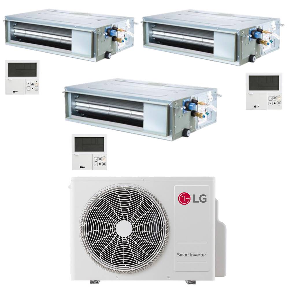 Climatizzatore canalizzato con inverter LG trial split 9000+12000+12000 btu A+++ MU3R21 in R32