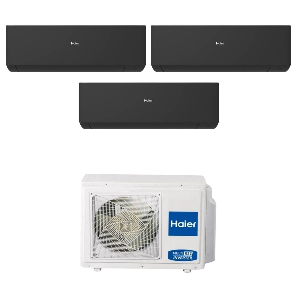 Climatizzatore trial split Haier Expert Black Wifi 7000+7000+12000 Btu inverter R32 A++ 4U85S2SR5FA