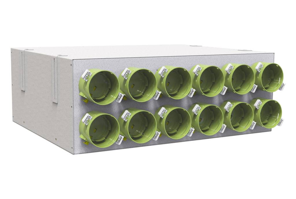 Plenum di distribuzione per sistemi VMC canalizzati uscite da ø 75
