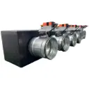 Plenum in poliuretano espanso a 7 zone con serrande motorizzate Lindab da 160 o 200 mm