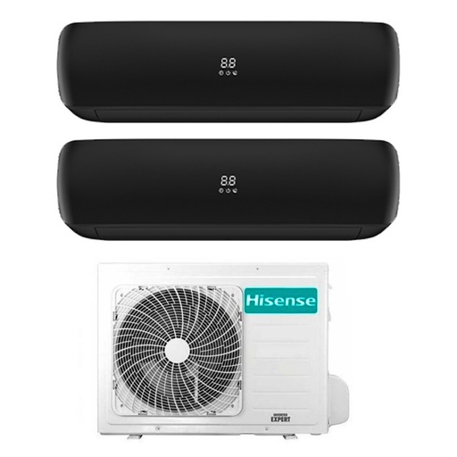 [hisense-apple-pie-pro-52-912] Climatizzatore Inverter Hisense Apple Pie PRO Black edition Wi-fi Dual Split 9000+12000 Btu 2AMW52U4RXC R-32 A++