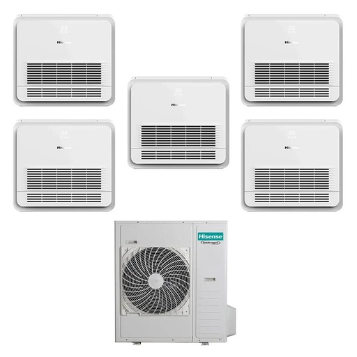 [hisense-akt-105-999912] Condizionatore con inverter penta split Console Hisense AKT 9000+9000+9000+9000+12000 Btu R32 in A++ 5AMW105U4RQC