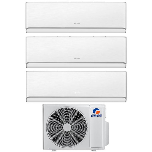 [gree-airy-white-24-91212] Condizionatore trial split con inverter da 9000+12000+12000 Gree Airy White Wifi in A++ con R32 GWHD(24)NK6OO