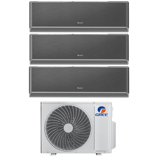 [gree-airy-black-24-9912] Condizionatore trial split con inverter da 9000+9000+12000 Gree Airy Black Wifi in A++ con R32 GWHD(24)NK6OO