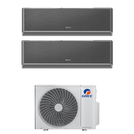 [gree-airy-black-28-912] Condizionatore dual split con inverter da 9000+12000 Gree Airy Black Wifi in A++ con R32 GWHD(28)NK6OO