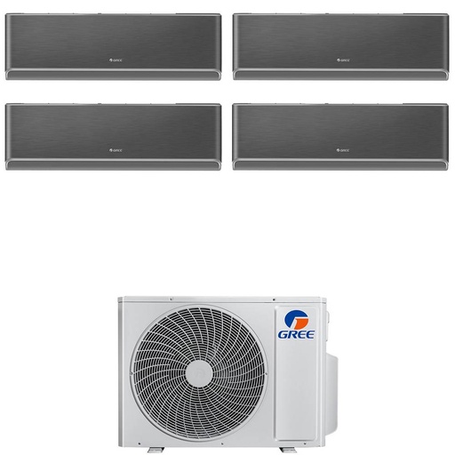 [gree-airy-black-28-99912] Condizionatore quadri split con inverter da 9000+9000+9000+12000 Gree Airy Black Wifi in A++ con R32 GWHD(28)NK6OO