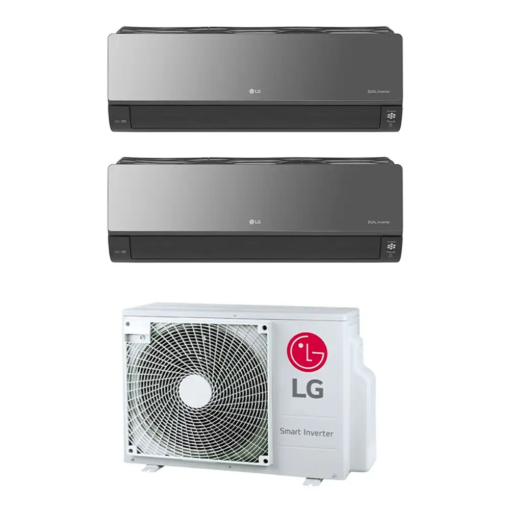 [lg-artcool-uv-nano-19-1212] Climatizzatore LG Artcool Mirror Uv nano wifi dual split 12000+12000 btu inverter R32 MU3R19 A+++