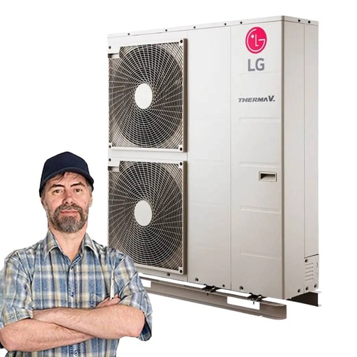 Pompa di calore idronica inverter LG Therma V monoblocco S da 12 Kw HM121MR.U34 aria-acqua con installazione