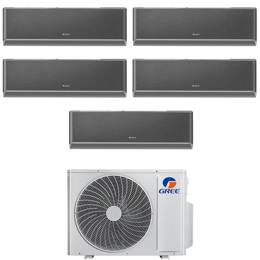 [gree-airy-black-42-99999] Condizionatore penta split con inverter da 9000+9000+9000+9000+9000 Gree Airy Black Wifi in A++ con R32 GWHD(42)NK6OO