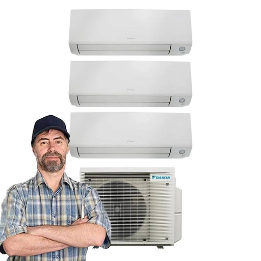 Condizionatore trial split Daikin Perfera all seasons 9000+9000+12000 btu WiFi inverter A+++ R32 3MXM52A con installazione