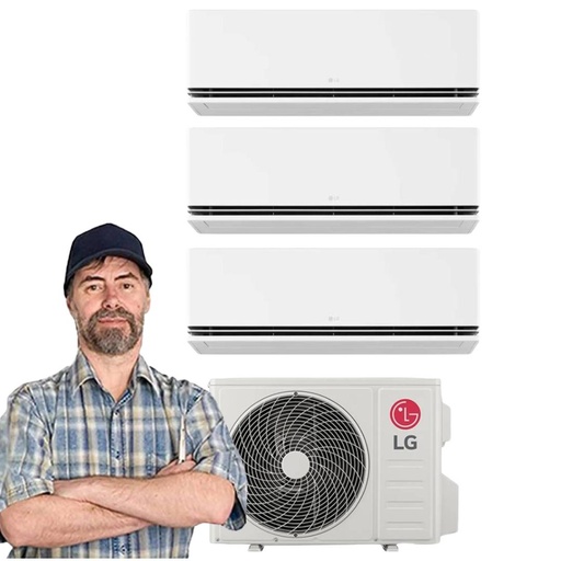 Climatizzatore LG DUALCOOL Deluxe wifi trial split 9000+9000+12000 btu inverter R32 MU3R19 in A+++ con installazione