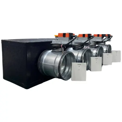 [kit-siemens-serranda-4-] Plenum canalizzato con serrande motorizzate wifi a 4 zone, centralina e interfaccia Siemens