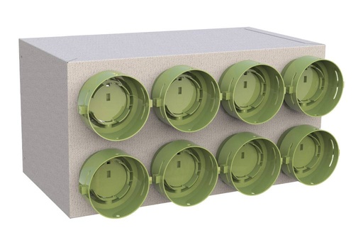 [tecnosystemi-plenum-90-] Plenum di distribuzione per sistemi VMC canalizzati uscite da ø 90 completi di serranda di taratura