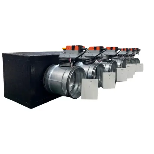 [kit-siemens-serranda-7] Plenum canalizzato con serrande motorizzate wifi a 7 zone, centralina e interfaccia Siemens 