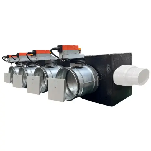 [kit-siemens-serranda-4-vmc] Plenum canalizzato con serrande motorizzate wifi a 4 zone, centralina e interfaccia Siemens con attacco laterale VMC