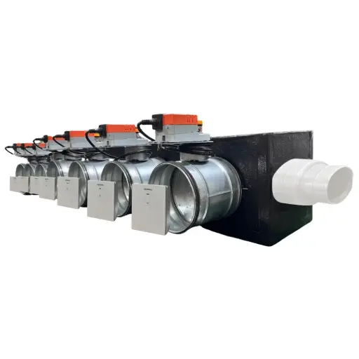 [kit-siemens-serranda-7-vmc] Plenum canalizzato con serrande motorizzate wifi a 7 zone, centralina e interfaccia Siemens con attacco laterale VMC